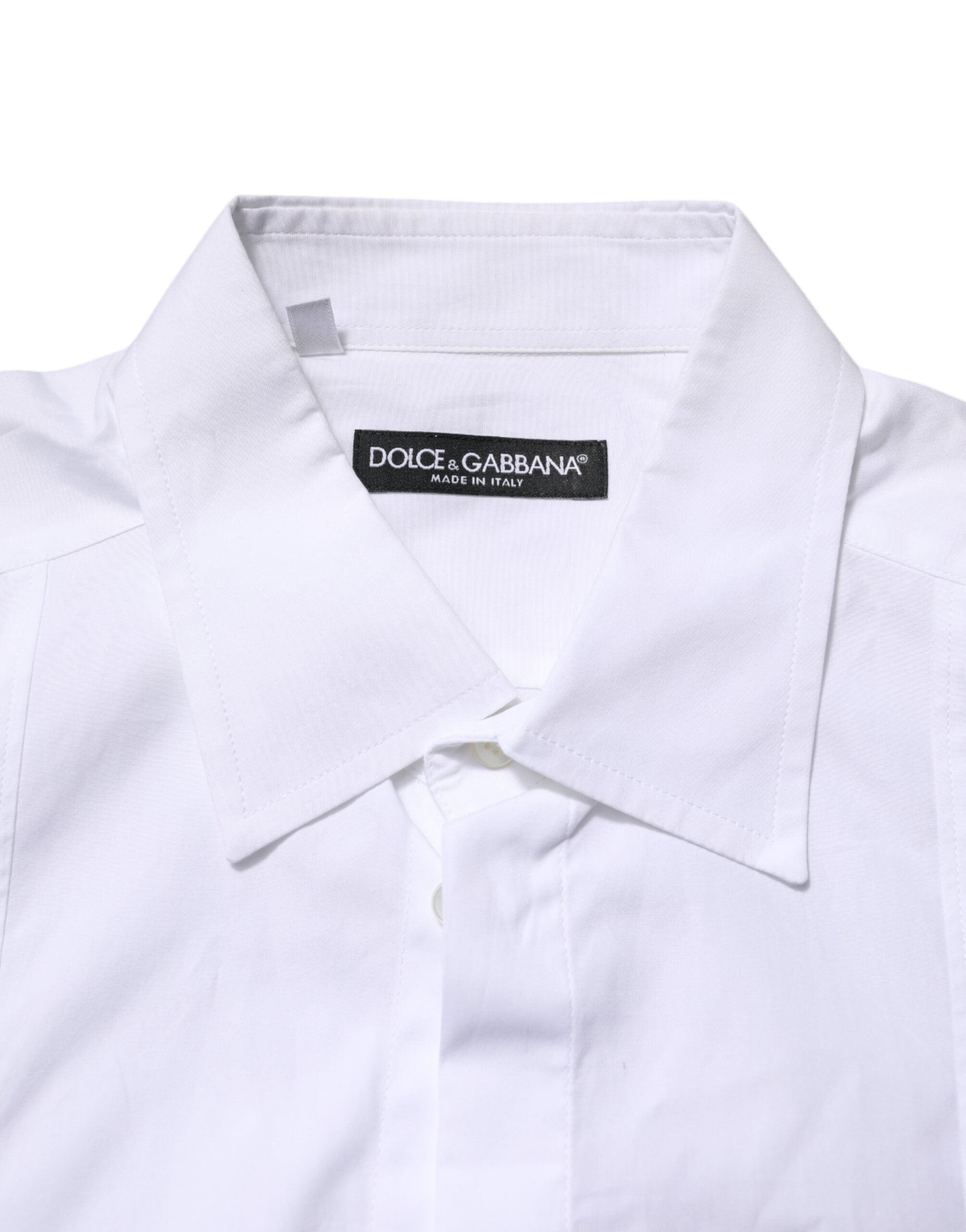 Dolce & Gabbana White Poplin Cotton Shirt for Men Formal